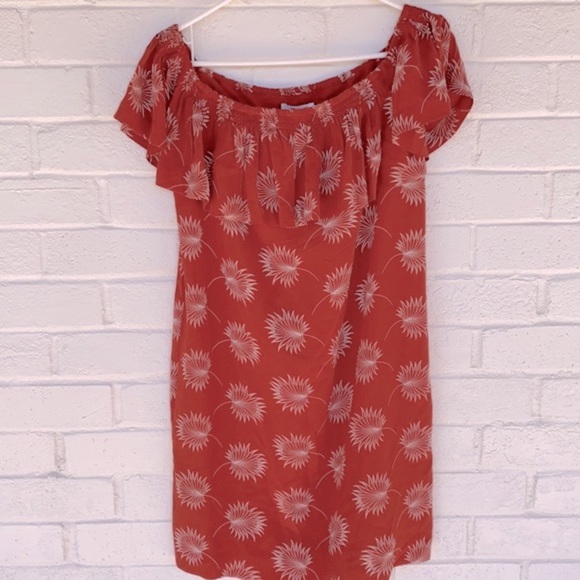 NWT Madewell Silk Off-The-Shoulder Dress in Palmflower M - Picture 2 of 8